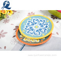 New style round color creative printed dinnerware ceramic